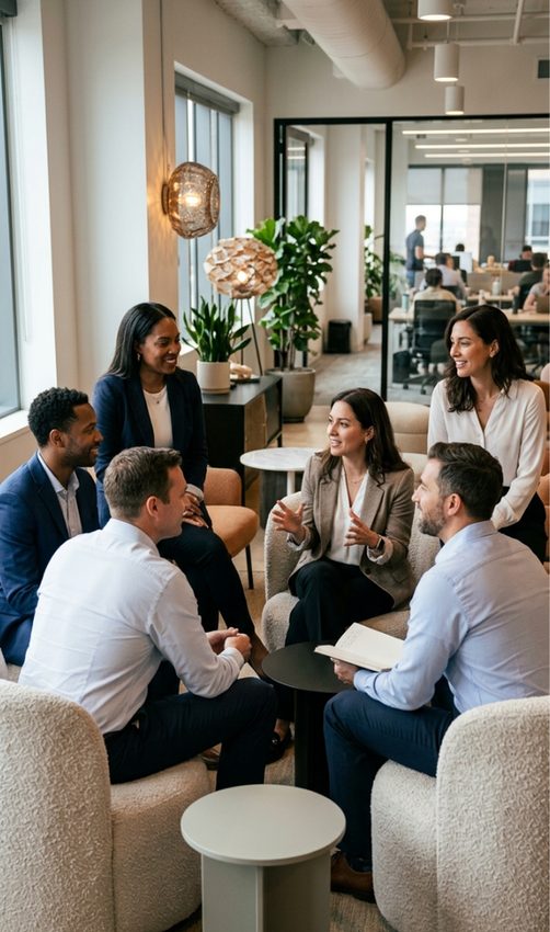 Leadership team in discussion